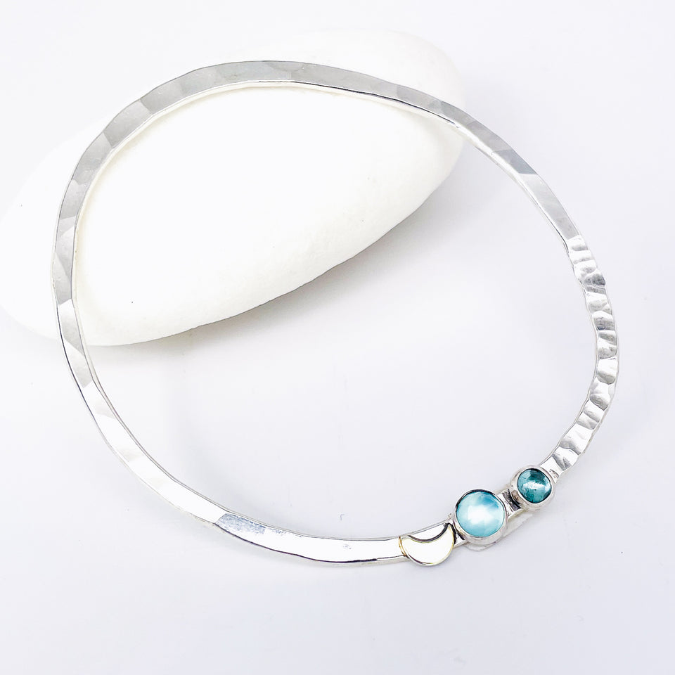 Sterling Silver Bangle Bracelet - Circle of Intention Talisman