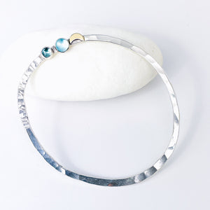 Sterling Silver Bangle Bracelet - Circle of Intention Talisman
