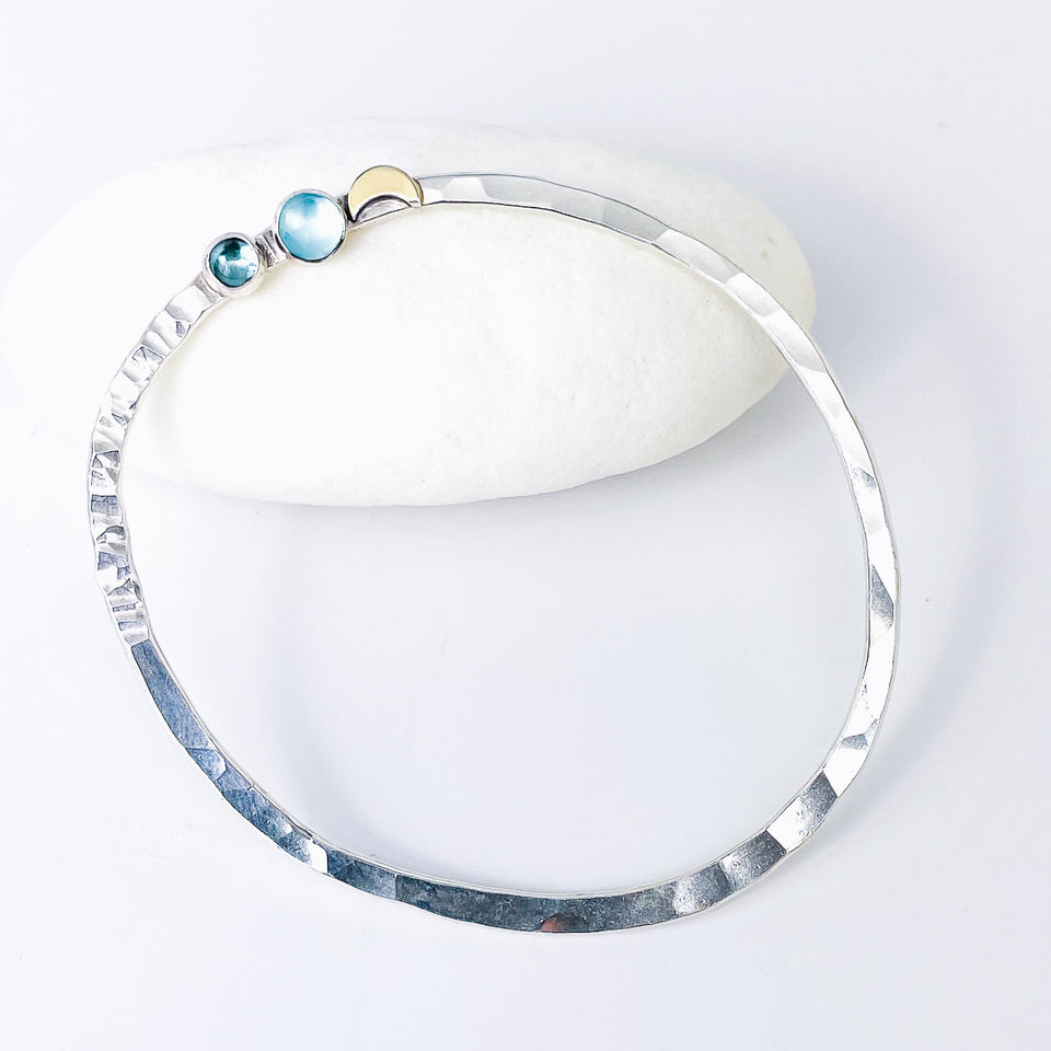 Sterling Silver Bangle Bracelet - Circle of Intention Talisman