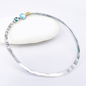 Sterling Silver Bangle Bracelet - Circle of Intention Talisman