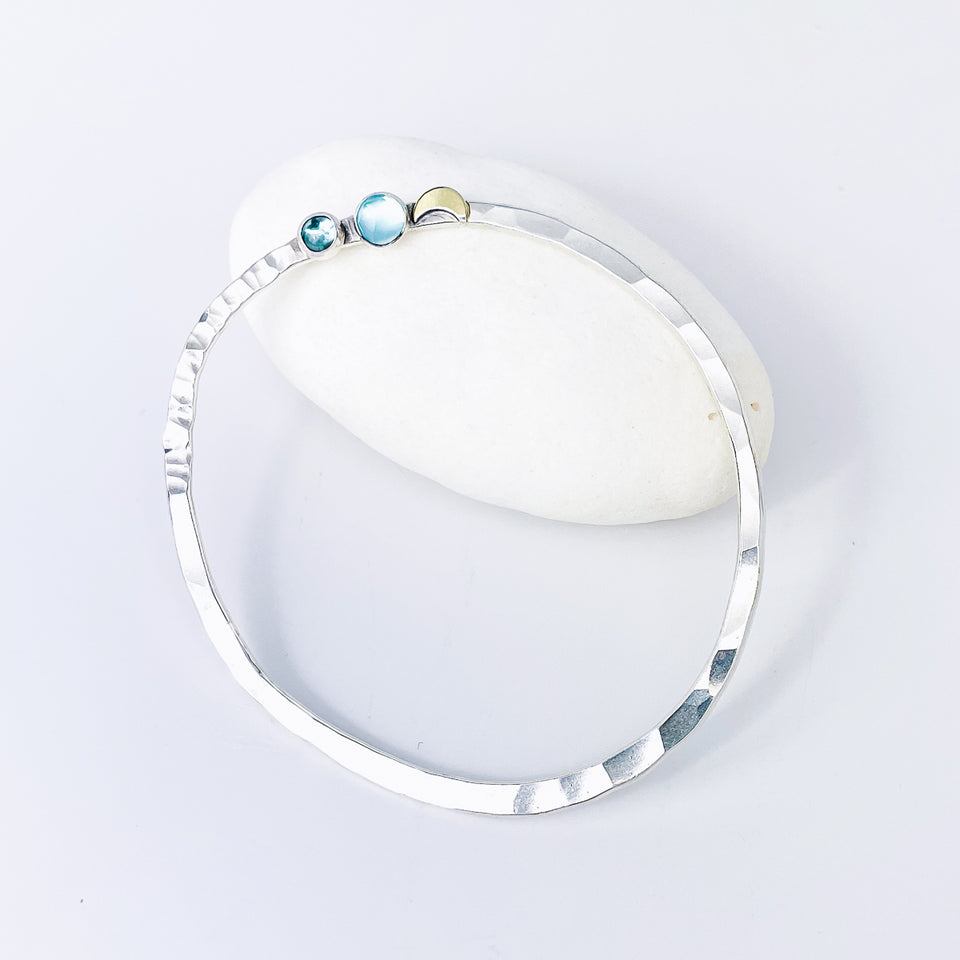 Sterling Silver Bangle Bracelet - Circle of Intention Talisman