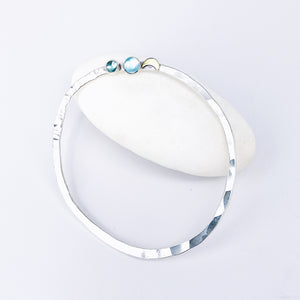 Sterling Silver Bangle Bracelet - Circle of Intention Talisman