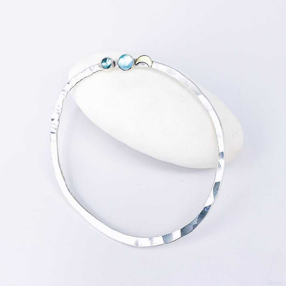 Sterling Silver Bangle Bracelet - Circle of Intention Talisman