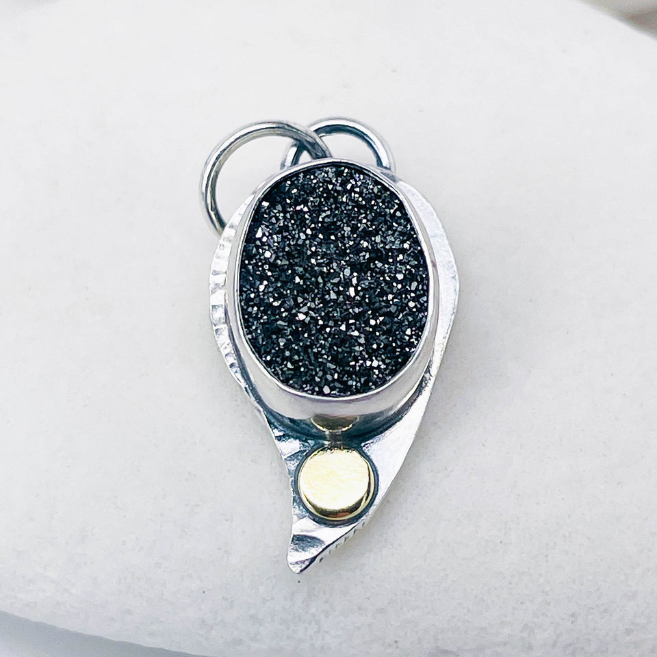 Sterling Silver Druzy Necklace - Illumination Talisman