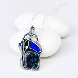 Boulder Opal and Sea Glass Necklace - Creative Awakening Talisman