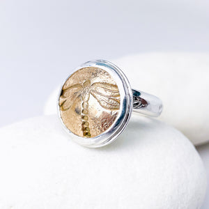 Bronze Dragonfly Ring (Adjustable) - Strength Talisman
