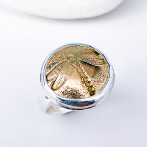 Bronze Dragonfly Ring (Adjustable) - Strength Talisman