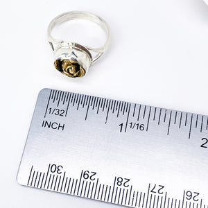 Sterling Silver Bronze Rose Ring Size 8