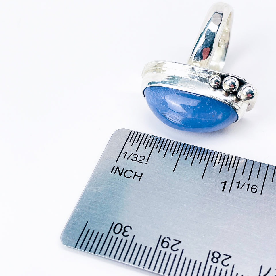 Sterling Silver Chalcedony Ring (Adjustable Size) - Truth Talisman
