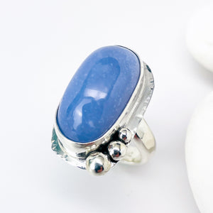 Sterling Silver Chalcedony Ring (Adjustable Size) - Truth Talisman
