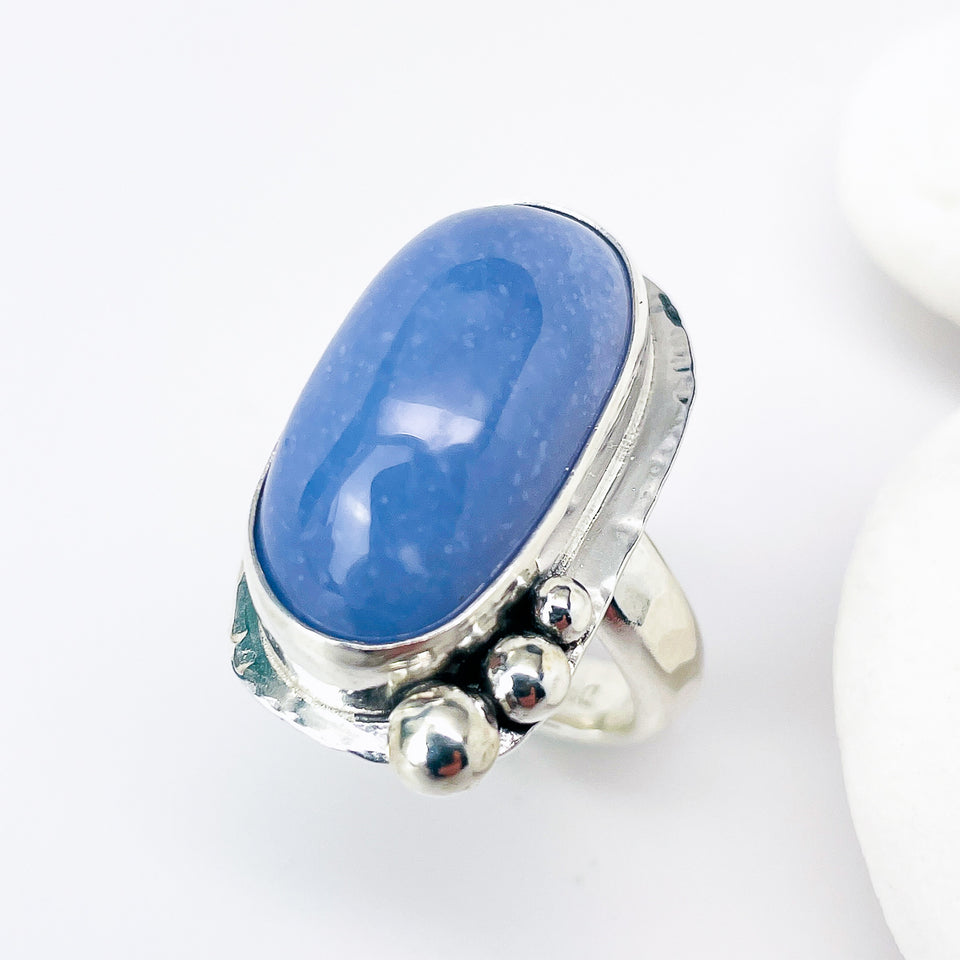 Sterling Silver Chalcedony Ring (Adjustable Size) - Truth Talisman