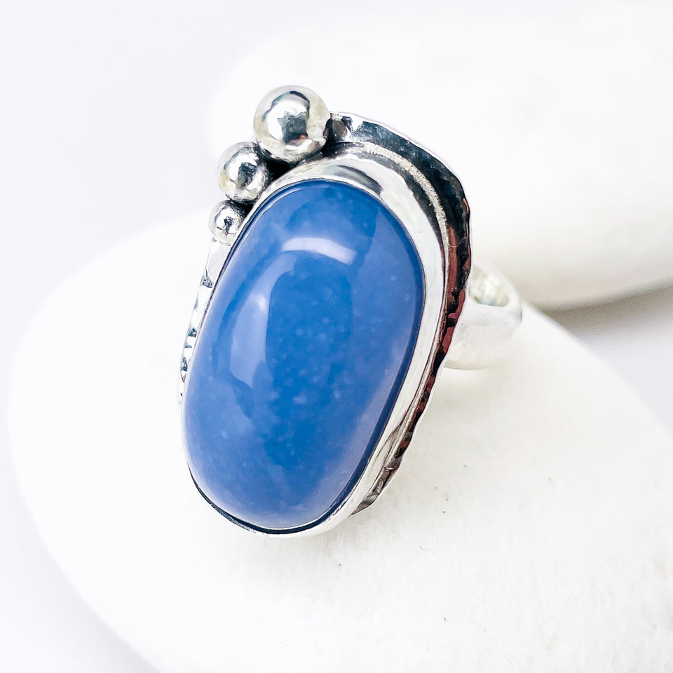 Sterling Silver Chalcedony Ring (Adjustable Size) - Truth Talisman