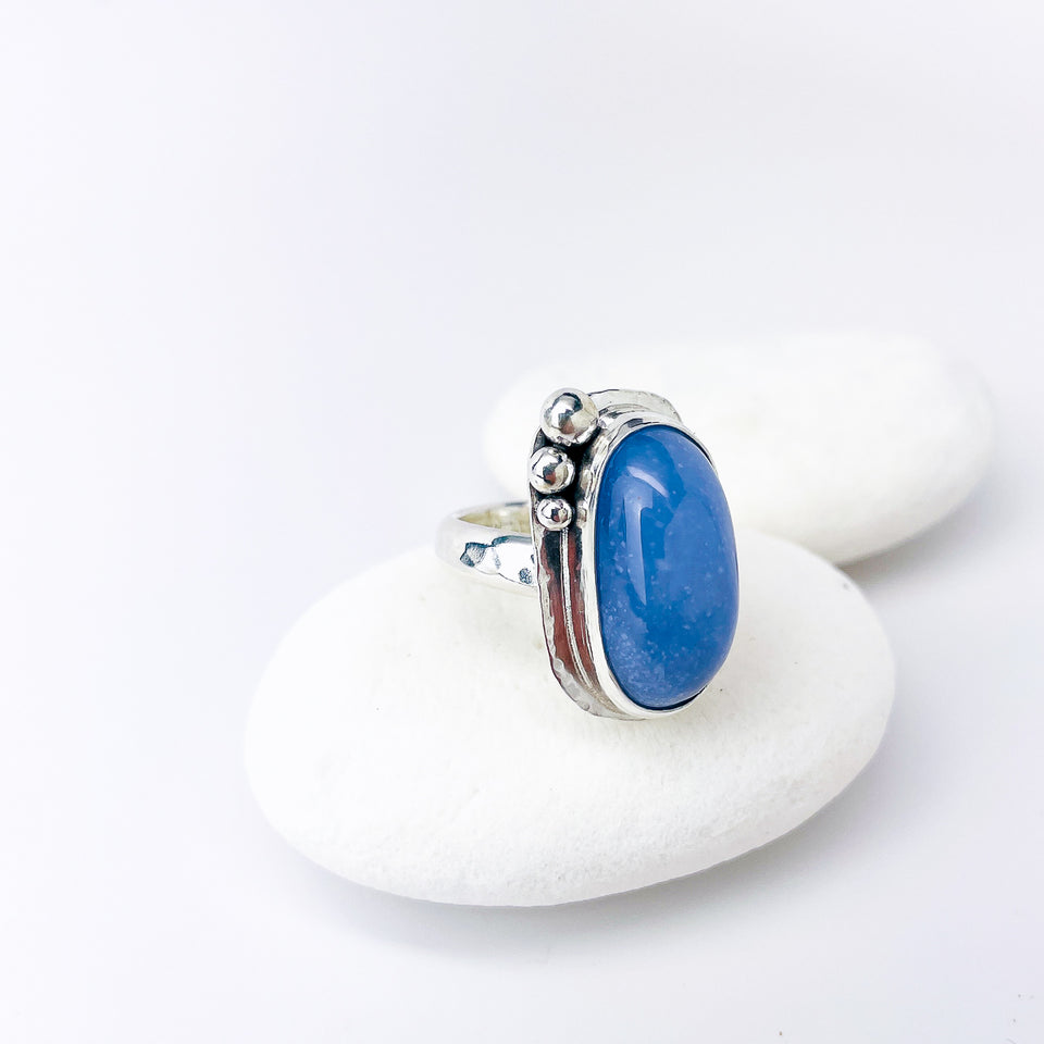 Sterling Silver Chalcedony Ring (Adjustable Size) - Truth Talisman