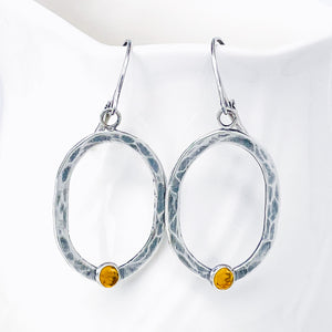 Sterling Silver Citrine Dangle Earrings