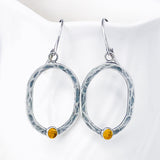 Sterling Silver Citrine Dangle Earrings
