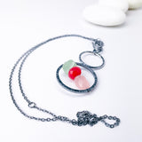 Gunmetal Double Orbit Necklace - Intuitive Flow Talisman