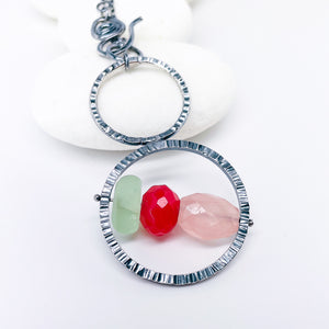 Gunmetal Double Orbit Necklace - Intuitive Flow Talisman