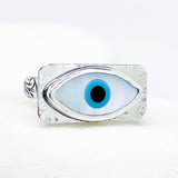 Sterling Silver Eye of Protection Ring - All Seeing Eye Talisman