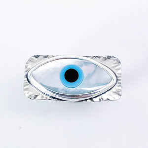 Sterling Silver Eye of Protection Ring - All Seeing Eye Talisman