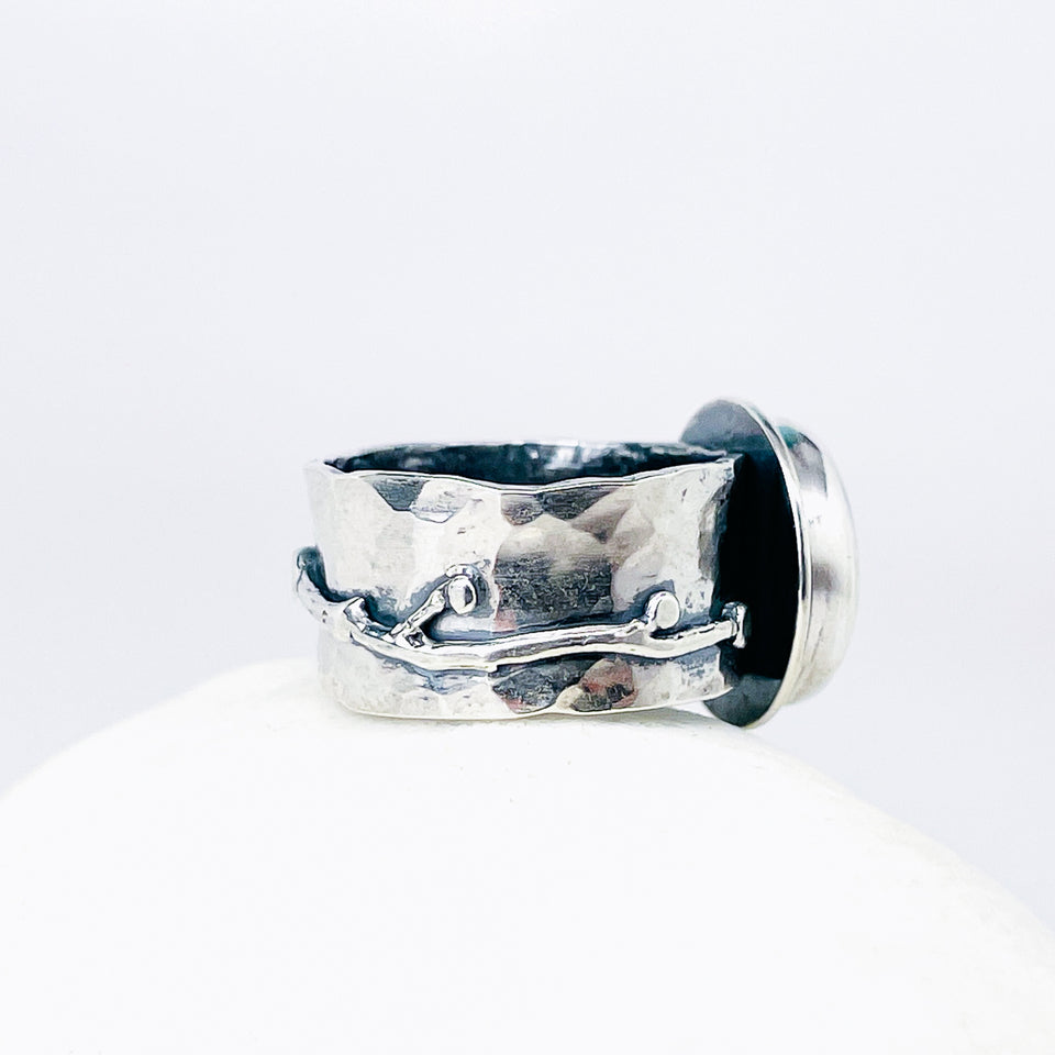 Sterling Silver Freshwater Pearl Ring - Natures Grace Talisman Size 7.5