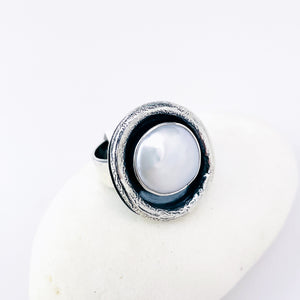 Sterling Silver Freshwater Pearl Ring Size 6 3/4 - Peace Talisman