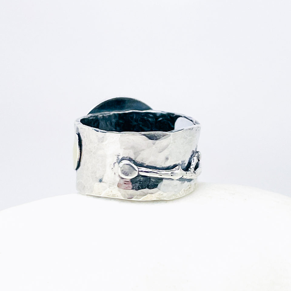 Sterling Silver Freshwater Pearl Ring - Natures Grace Talisman Size 7.5