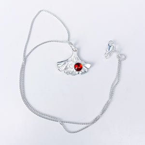 Sterling Silver Ginkgo Pendant Necklace - Resilience Talisman