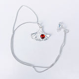 Sterling Silver Ginkgo Pendant Necklace - Resilience Talisman