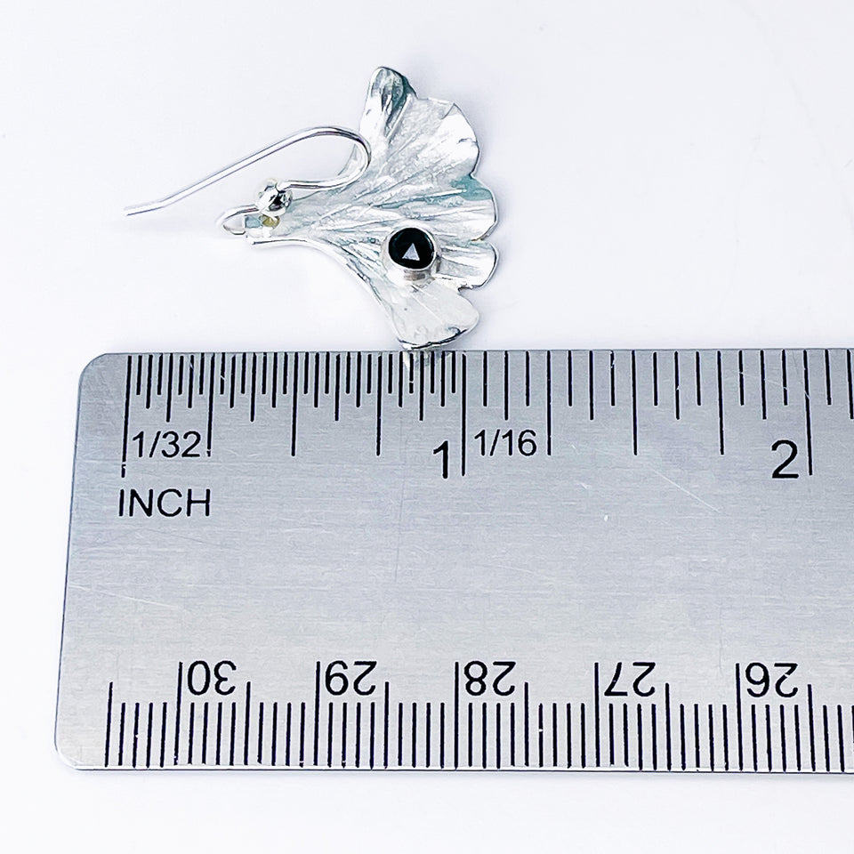 Sterling Silver Ginkgo Earrings