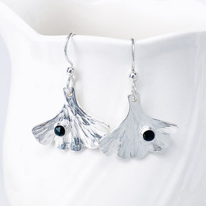 Sterling Silver Ginkgo Earrings