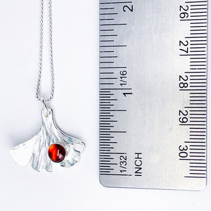 Sterling Silver Ginkgo Pendant Necklace - Resilience Talisman