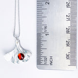 Sterling Silver Ginkgo Pendant Necklace - Resilience Talisman