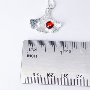 Sterling Silver Ginkgo Pendant Necklace - Resilience Talisman