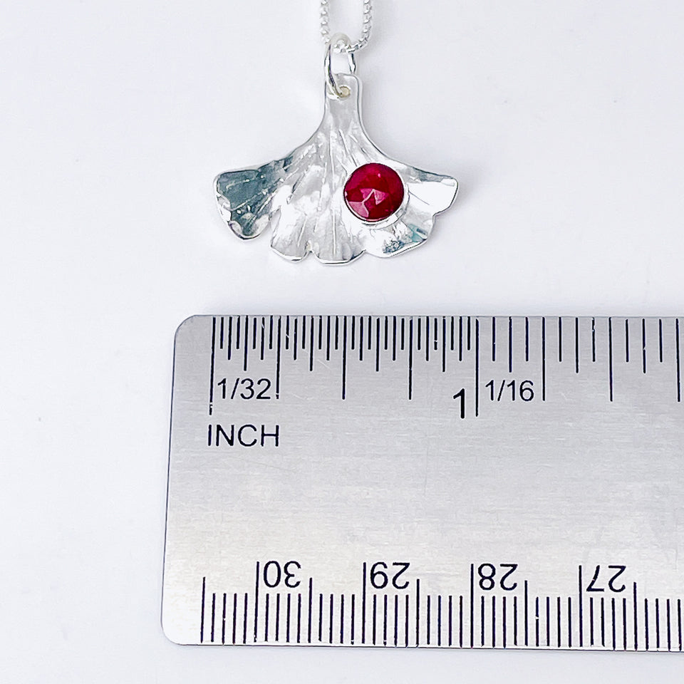 Sterling Silver Ginkgo Pendant Necklace - Resilience Talisman