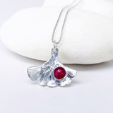Sterling Silver Ginkgo Pendant Necklace - Resilience Talisman