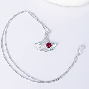 Sterling Silver Ginkgo Pendant Necklace - Resilience Talisman
