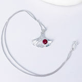 Sterling Silver Ginkgo Pendant Necklace - Resilience Talisman