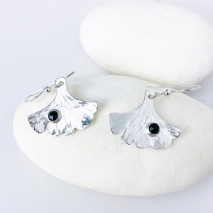 Sterling Silver Ginkgo Earrings