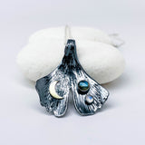 Gunmetal Ginkgo Pendant Necklace - Inner Power Talisman