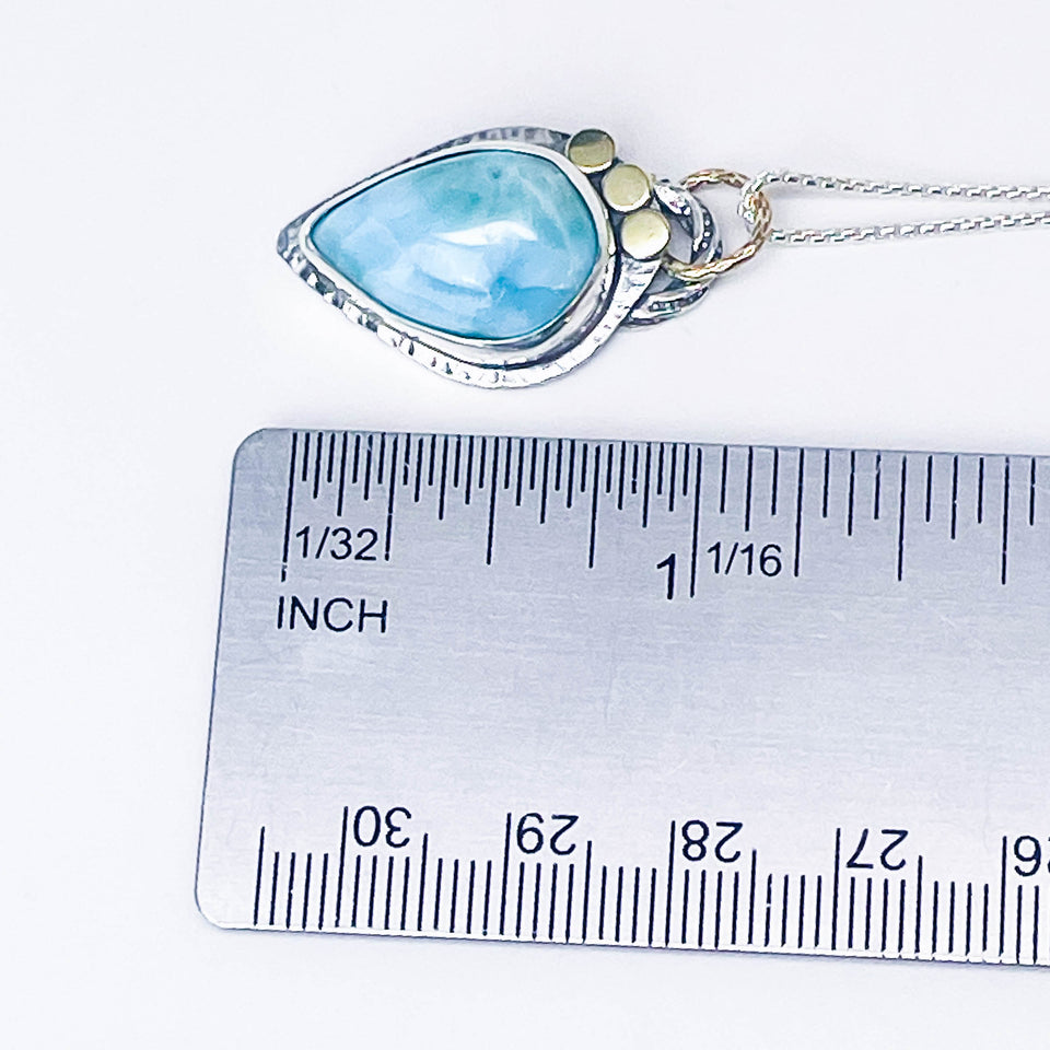 Sterling Silver Larimar Necklace - Inner Clarity Talisman