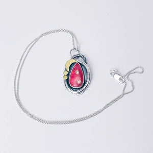 Sterling Silver Rhodochrosite Pendant - North Star Talisman