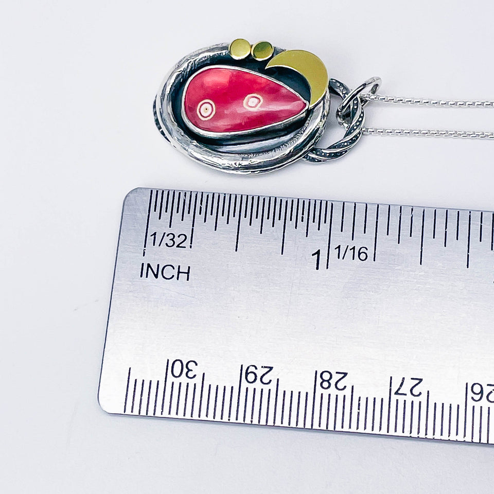 Sterling Silver Rhodochrosite Pendant - North Star Talisman