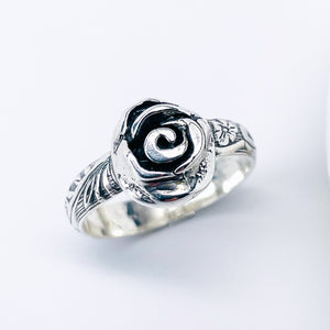 Sterling Silver Rose Ring Size 7 1/2 - Love Talisman