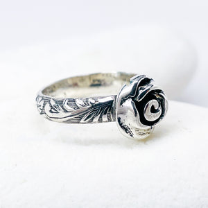 Sterling Silver Rose Ring Size 7 1/2 - Love Talisman