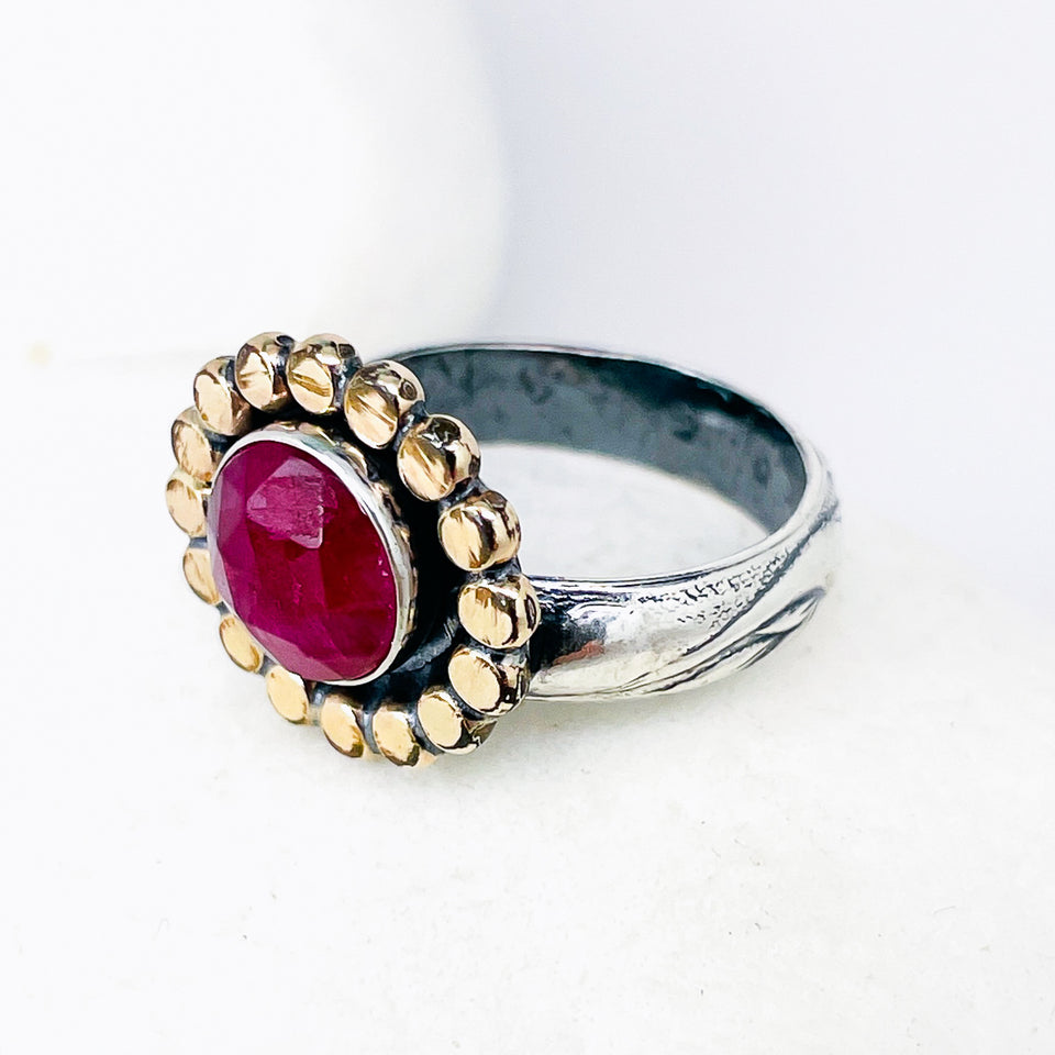 Sterling Silver Ruby Ring Size 6 1/4 - Passion Talisman