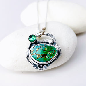 Sterling Silver Turquoise Necklace - Protection Talisman