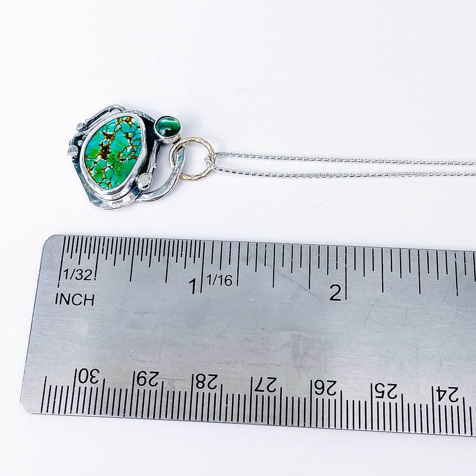Sterling Silver Turquoise Necklace - Protection Talisman