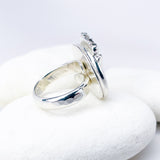 Sterling Silver Turquoise Lotus Ring (Adj.) - Inner Stillness Talisman