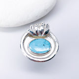 Sterling Silver Turquoise Lotus Ring (Adj.) - Inner Stillness Talisman
