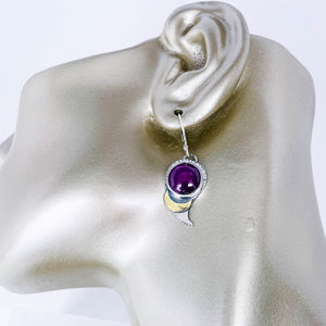 Sterling Silver Tear Drop Earrings - Ruby & Carnelian Wabi Sabi Earrings
